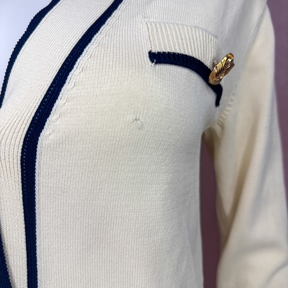 Lovers and Friends White Black Cardigan Dress Long Sleeve Classy Ivory Size XS - Picture 5 of 8